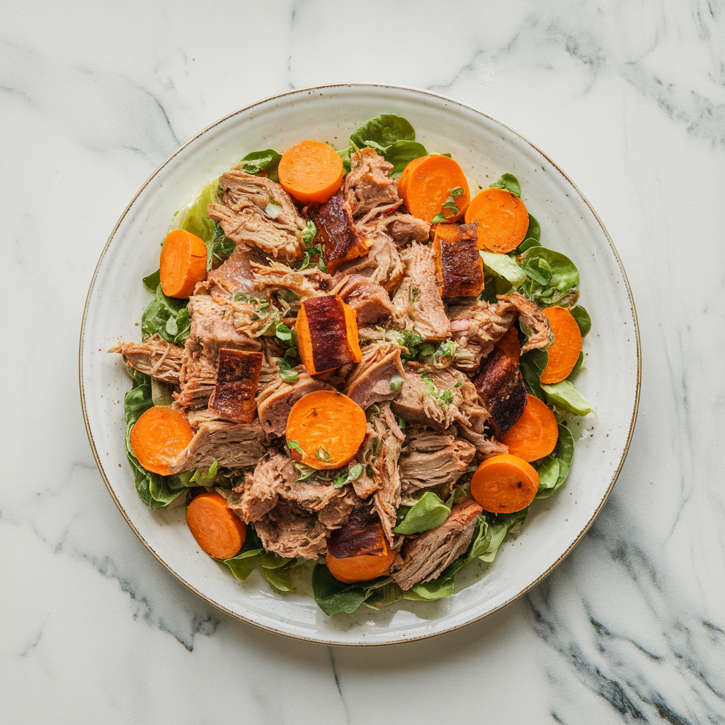 Decadent BBQ Pulled Pork & Sweet Potato Salad