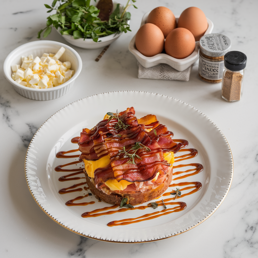 Ingredients for Decadent Breakfast Bacon Bombs with Maple Bacon Drizzle