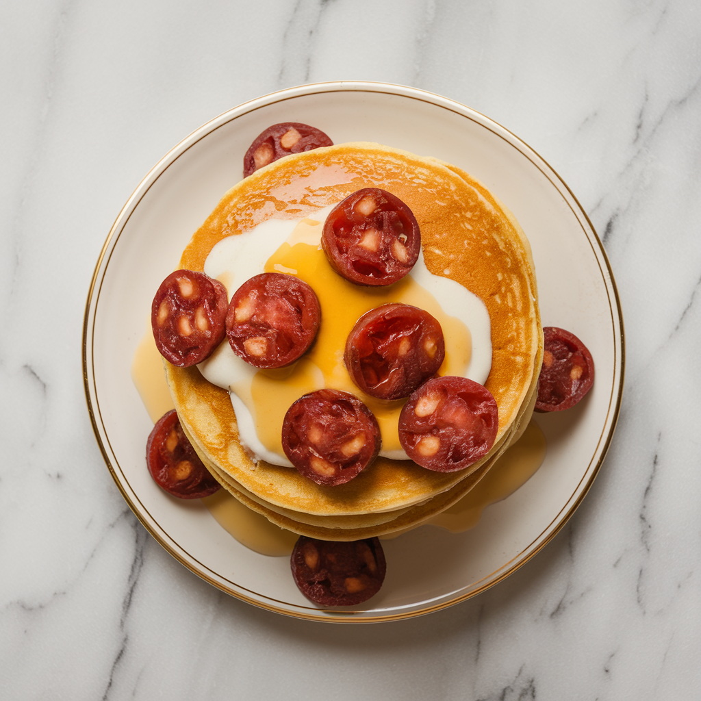 Decadent Chorizo Breakfast Pancake Stack