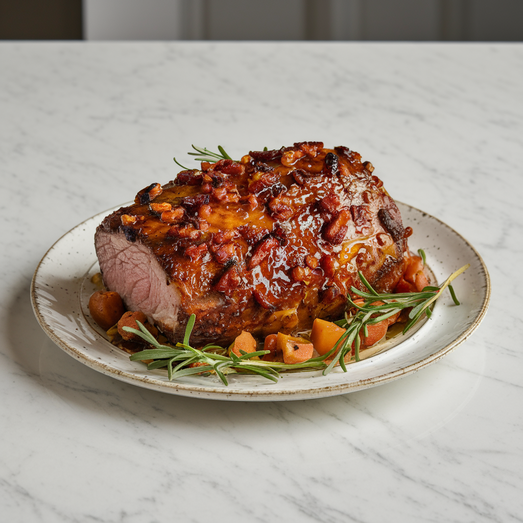 Decadent Maple Bacon Bourbon Glazed Pork Tenderloin