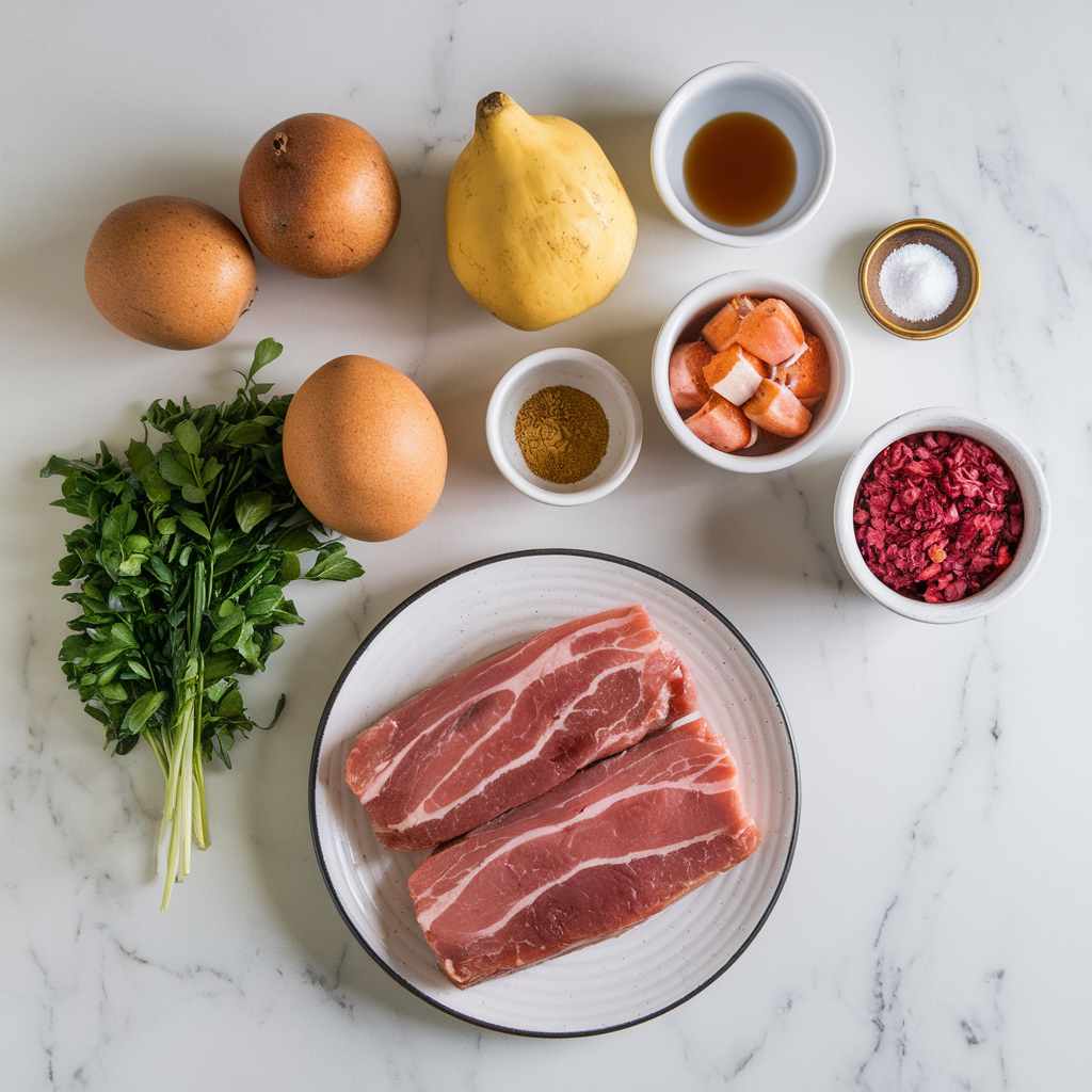 Ingredients for Decadent Maple Bacon Bourbon Glazed Pork Tenderloin