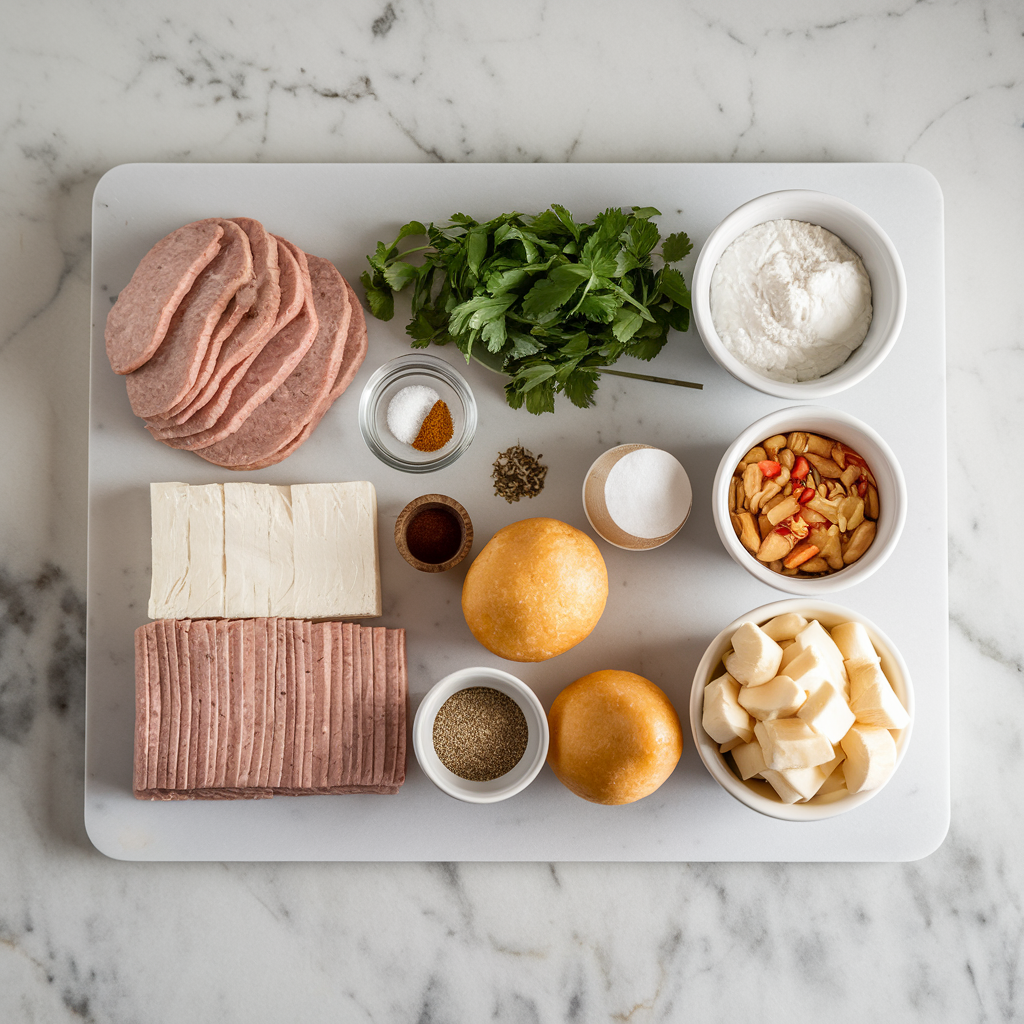 Ingredients for Decadent Sausage & Biscuit Breakfast Lasagna