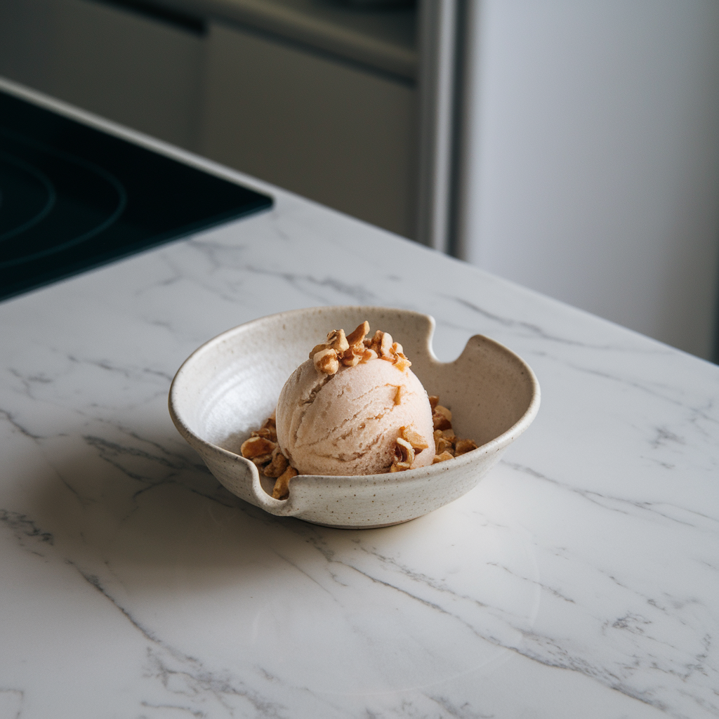 Exotic Chia-Infused Jackfruit Sorbet with Hazelnut Crunch