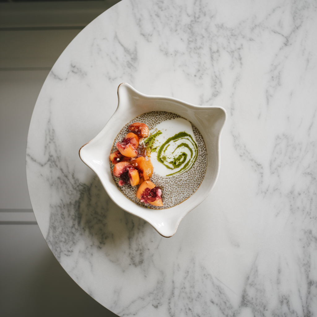 Exotic Chia-Passionfruit Delight with Coconut Matcha Swirl