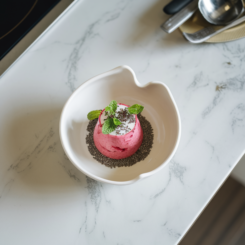 Exotic Dragon Fruit & Avocado Mousse Parfait with Chia Seeds