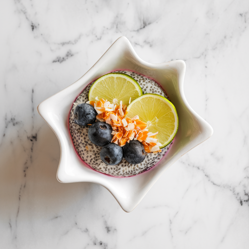 Exotic Dragon Fruit Chia Parfait with Toasted Coconut and Lime
