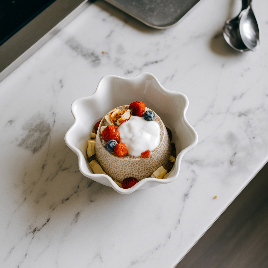 Exotic Jackfruit & Chia Pudding Parfait with Spiced Coconut Cream