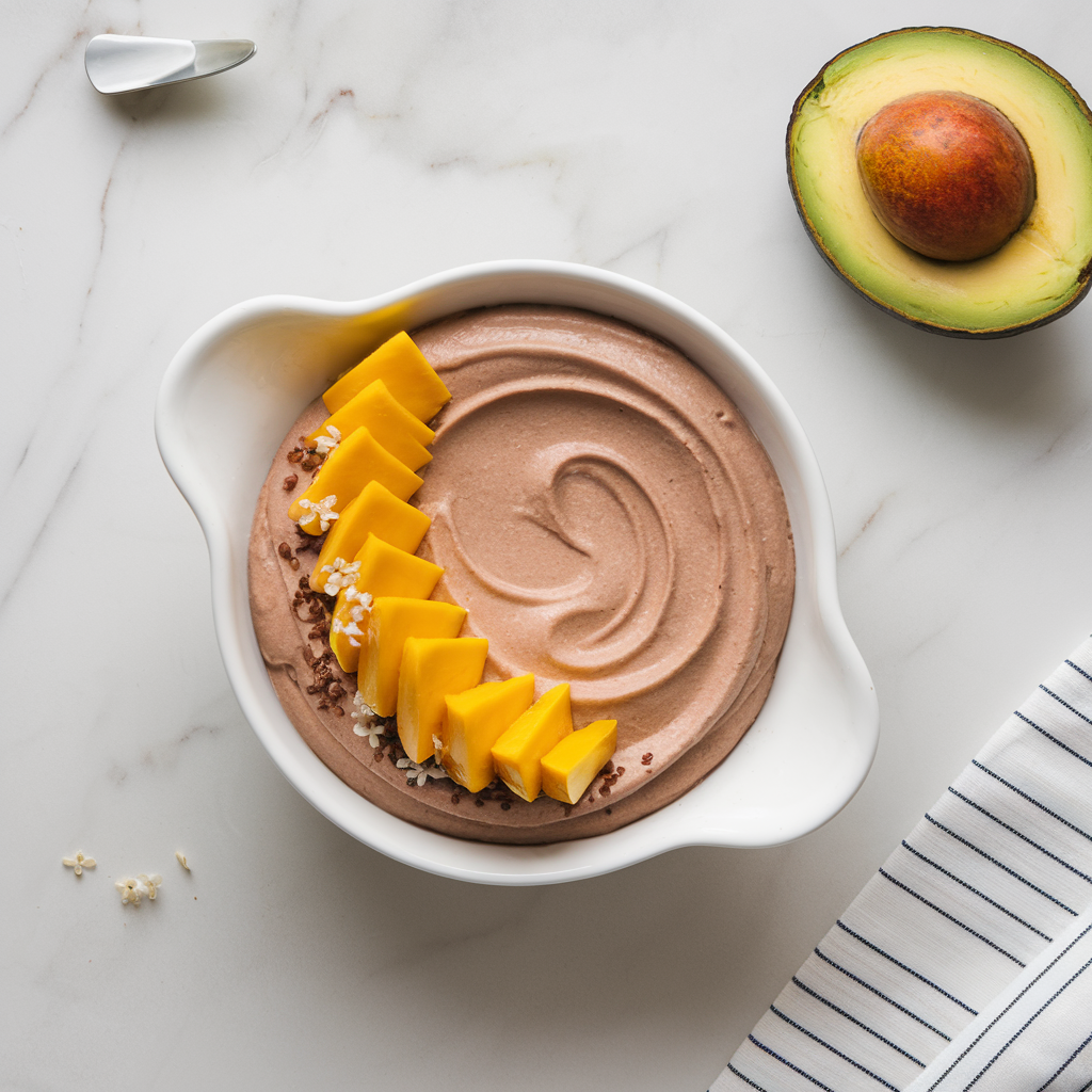 Exotic Mango-Avocado Cacao Mousse: A Guilt-Free Indulgence