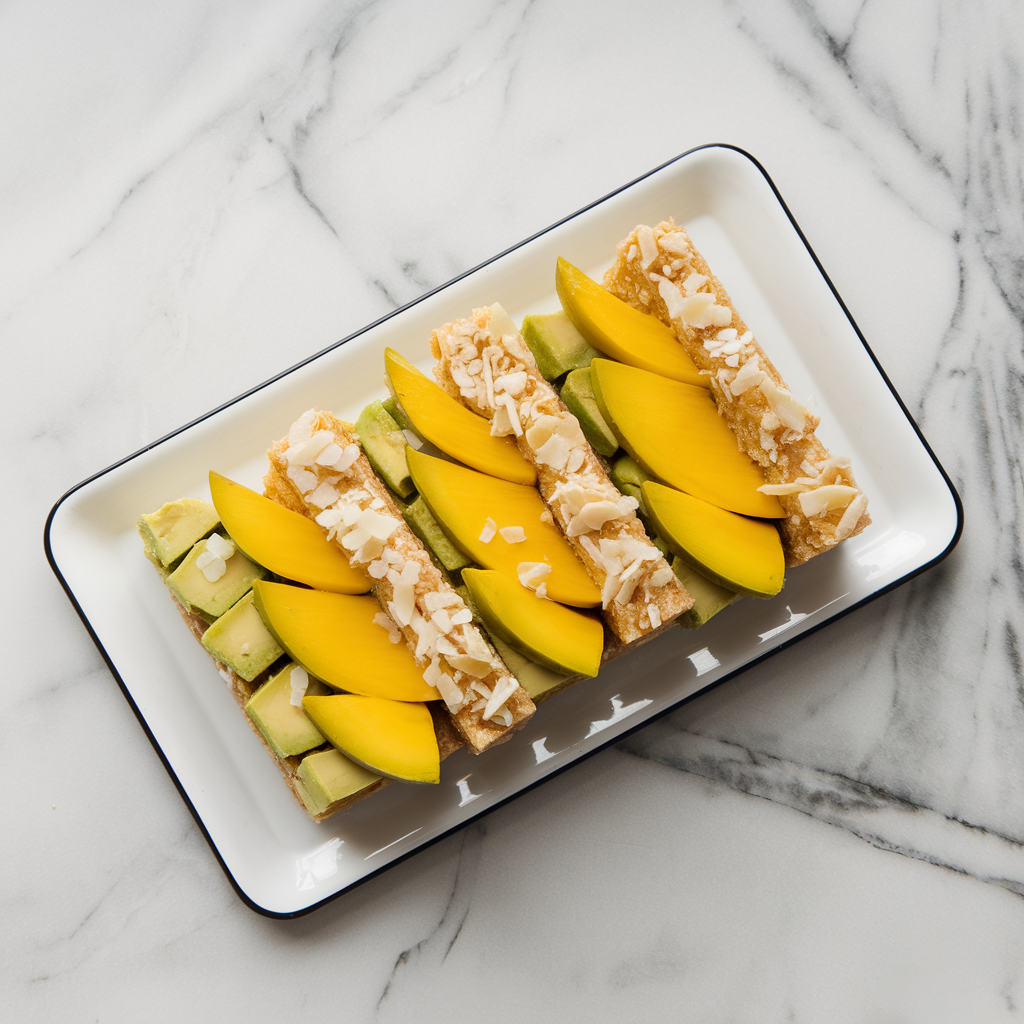 Exotic Mango and Avocado Coconut Bliss Bars