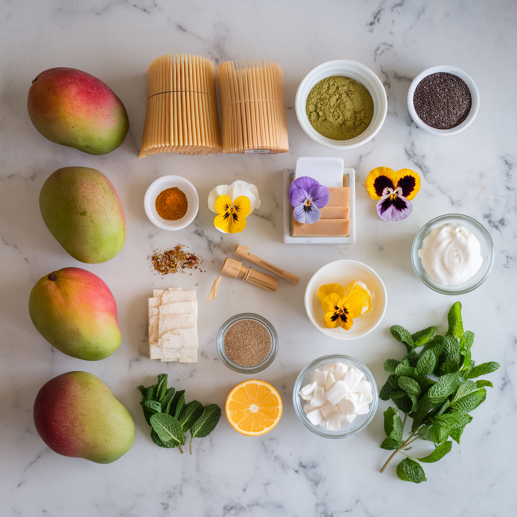 Ingredients for Exotic Mango & Matcha Chia Parfait