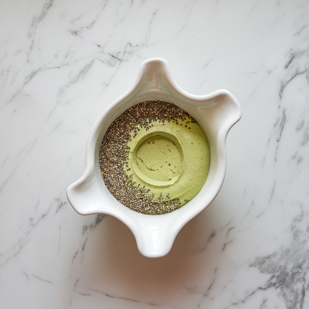 Exotic Matcha Mango Mousse with Chia Crunch