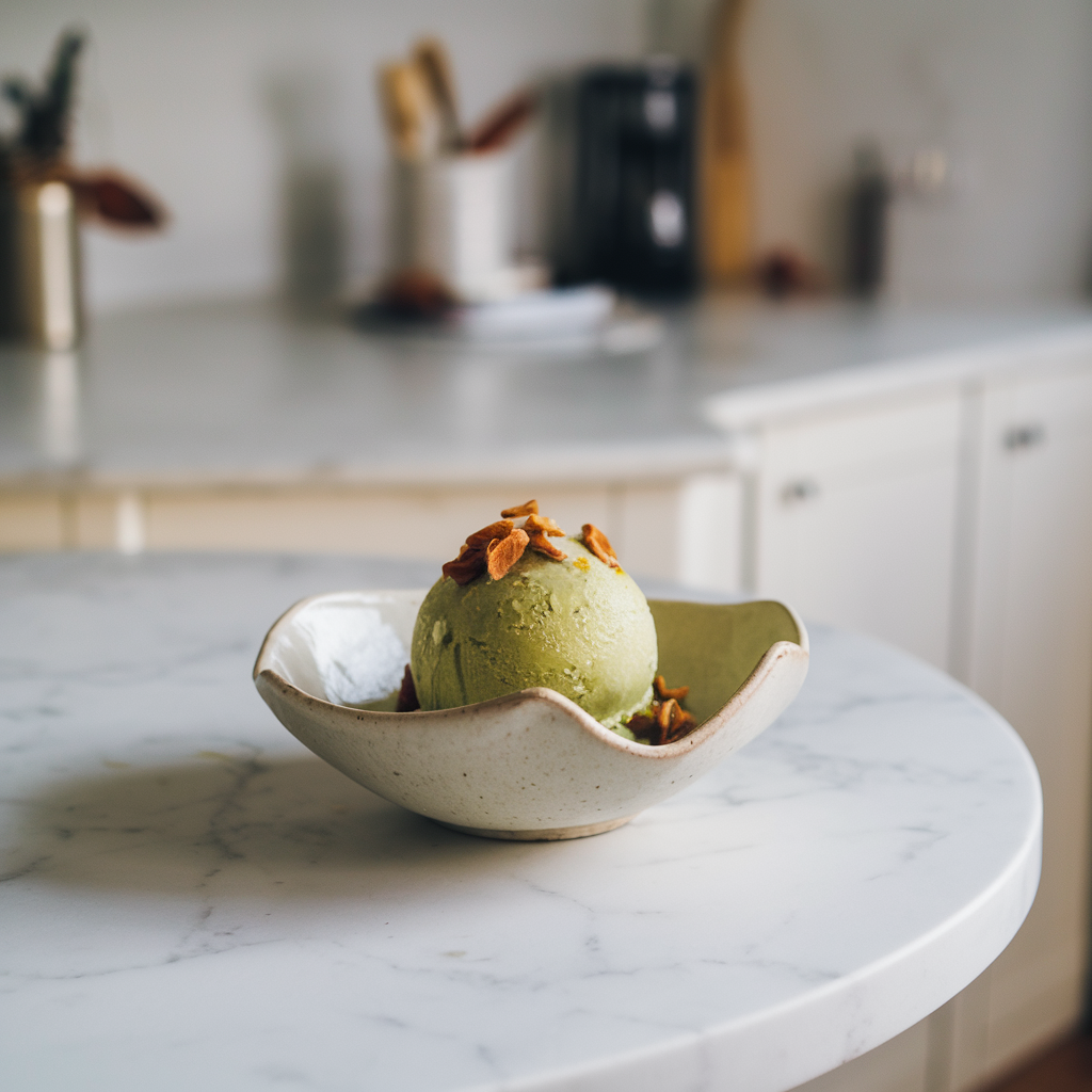 Exotic Spiced Avocado and Date Sorbet