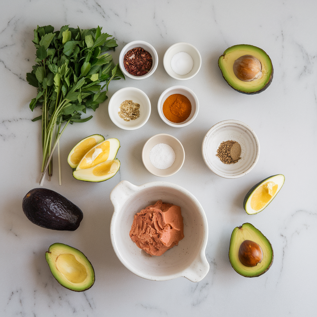Ingredients for Exotic Spiced Avocado and Date Sorbet