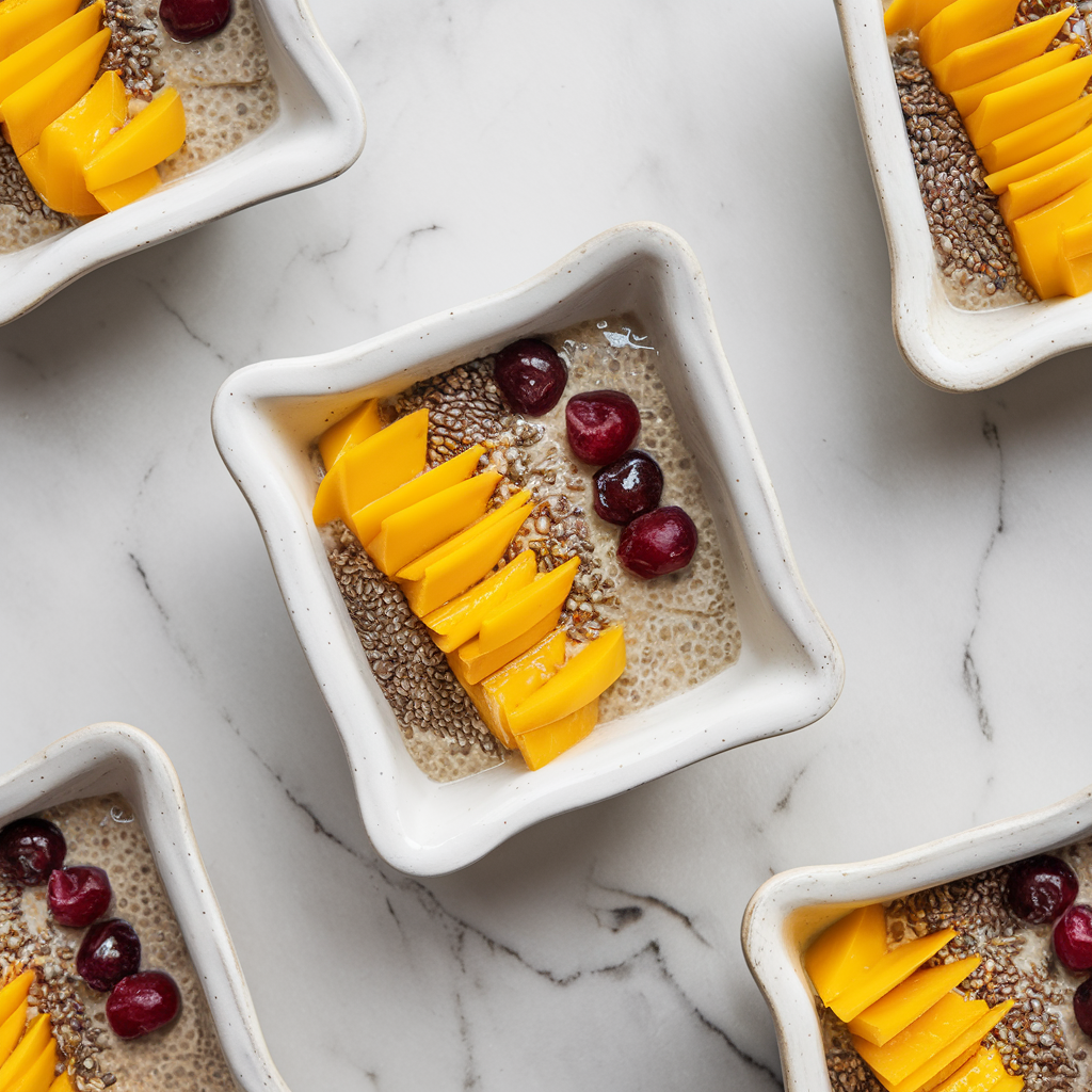 Exotic Spiced Mango & Chia Pudding Parfaits
