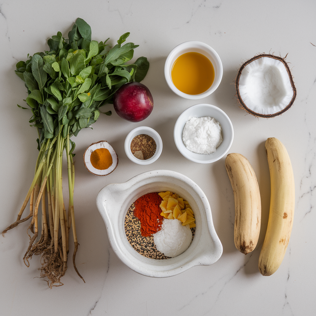 Ingredients for Exotic Spiced Quinoa and Coconut Dessert Parfait