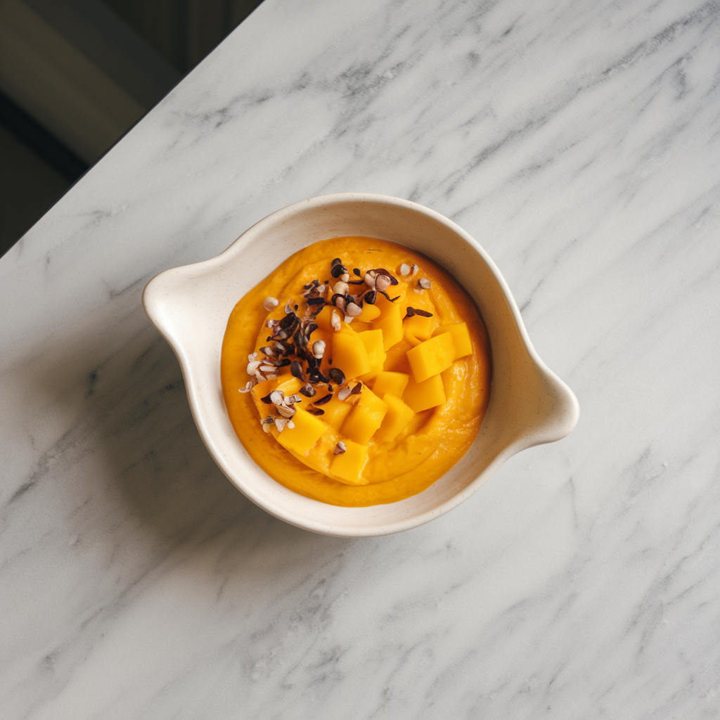 Exotic Spiced Sweet Potato and Mango Pudding