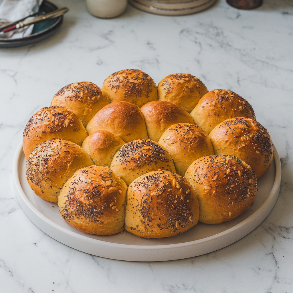 Golden Turmeric & Chia Seed Sourdough Rolls - Immune Boosting Bread