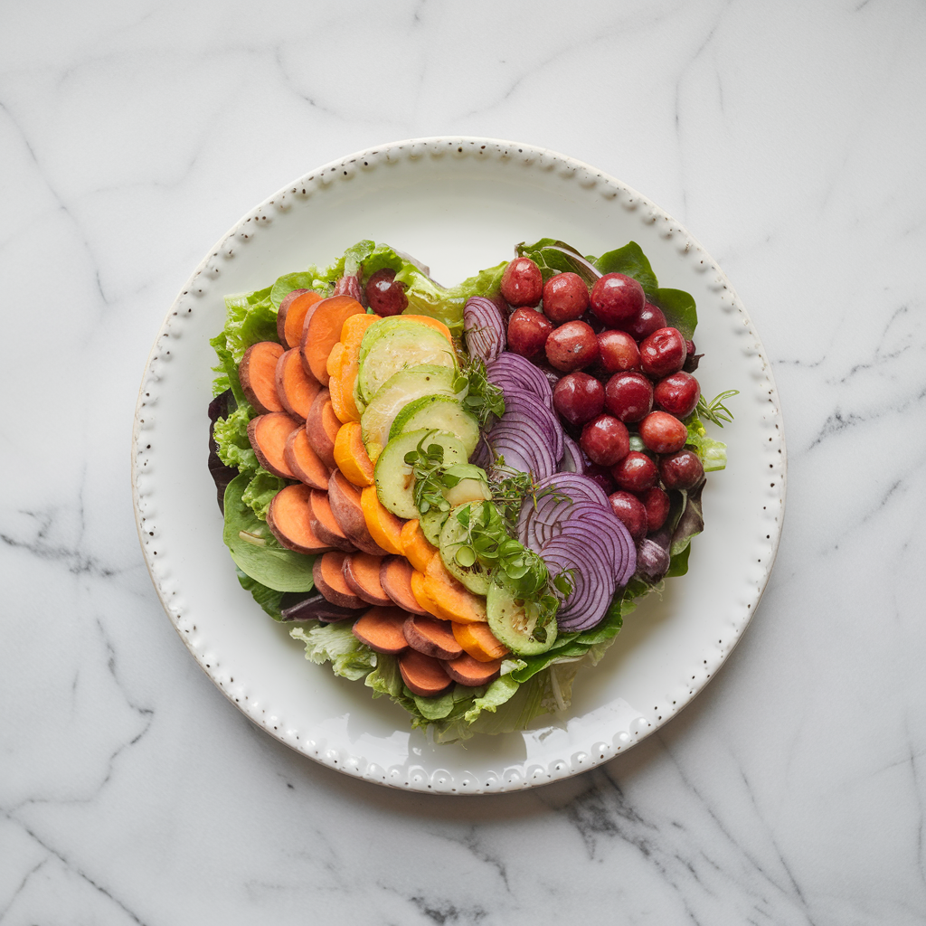 Hearty Asian-Inspired Sweet Potato & Tempeh Rainbow Salad
