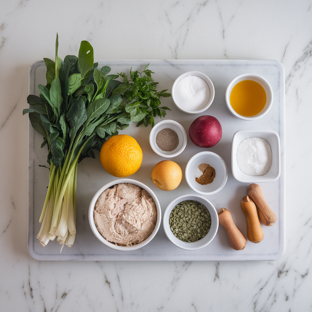 Ingredients for Hearty Lentil and Herb Swirl Bread: A Protein-Packed Twist