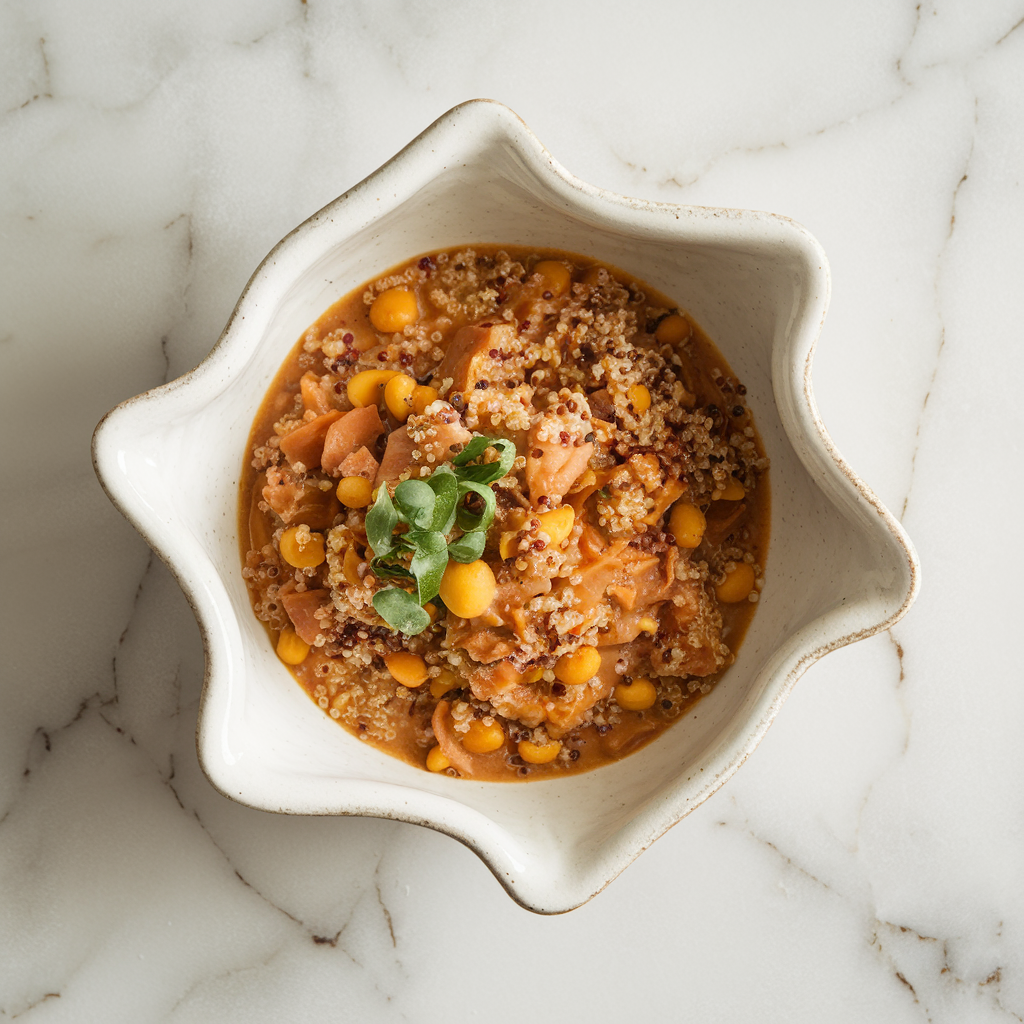 Hearty Miso-Lentil Stew with Saffron Quinoa