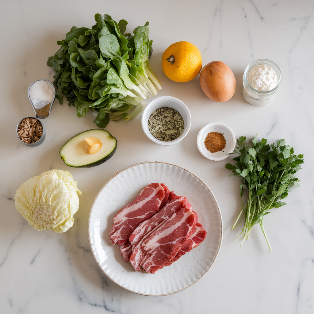 Ingredients for Hearty Steak & Crispy Pancetta Bliss Salad