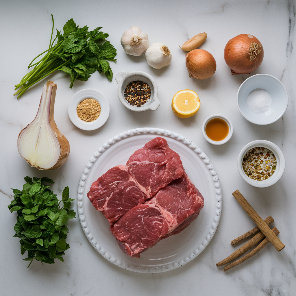 Ingredients for Juicy Lamb Meatballs with Mediterranean Spices
