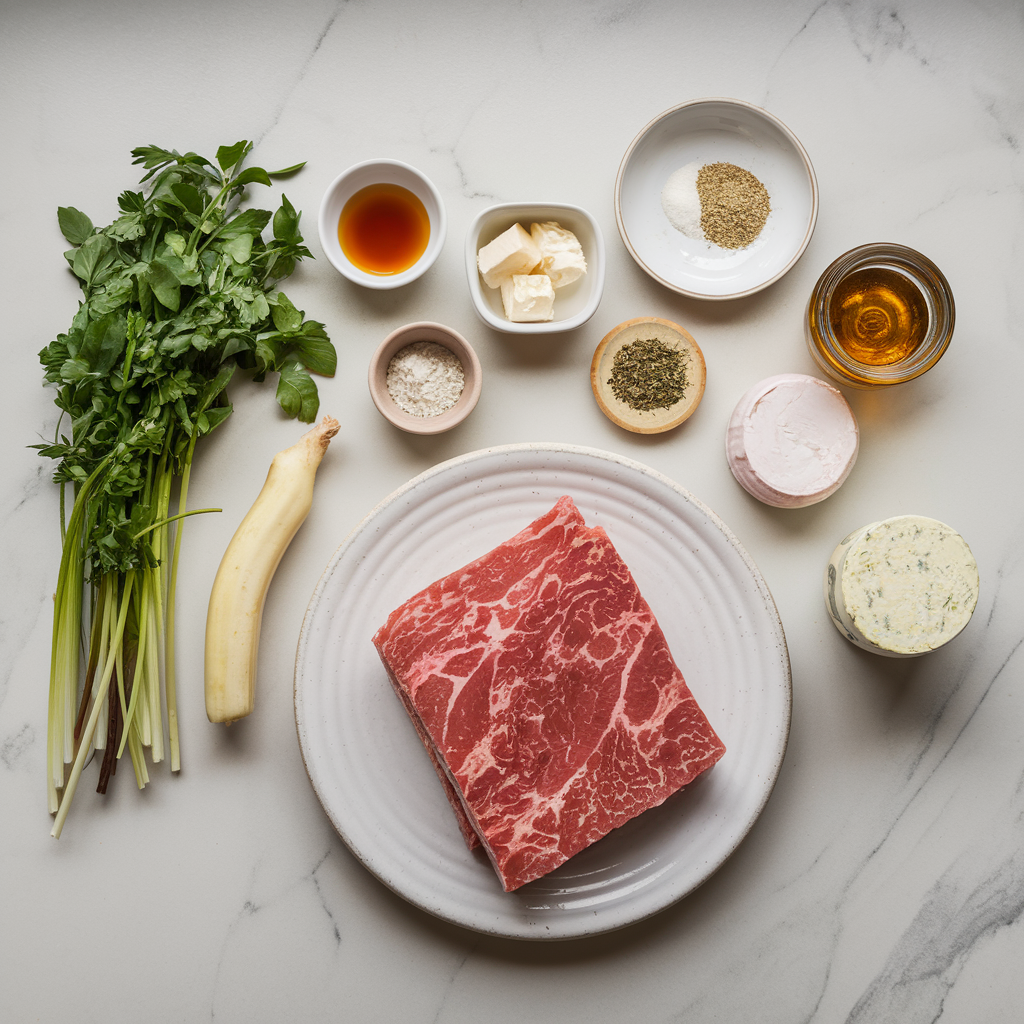 Ingredients for Lamb Burgers Stuffed with Feta Cheese