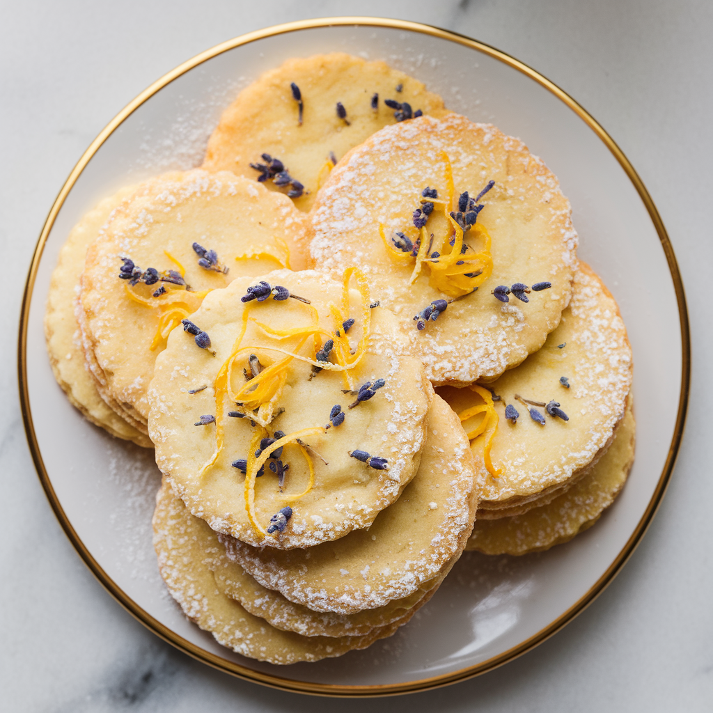 Whimsical Lavender and Lemon Shortbread Cookies