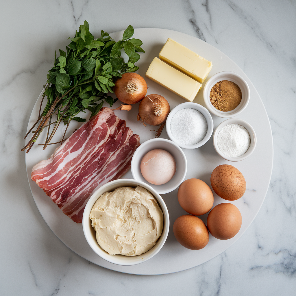 Ingredients for Meaty Stuffed Brioche Bombs with Bacon Onion Jam