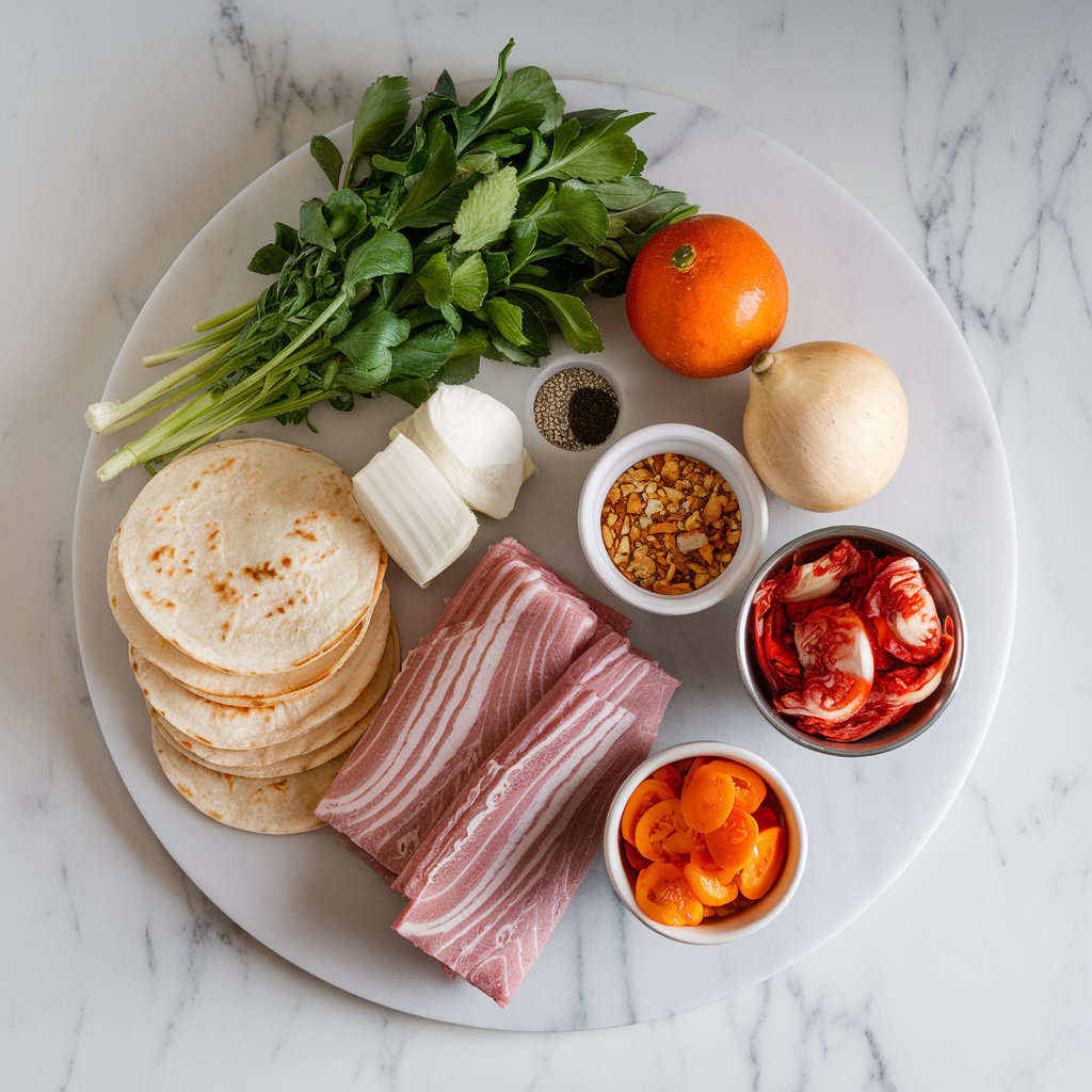 Ingredients for Miso-Glazed Pork & Kimchi Quesadillas: A Fusion Fiesta