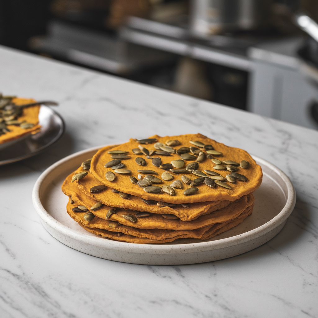 Nutty Spiced Sweet Potato Flatbreads with Turmeric and Pumpkin Seeds