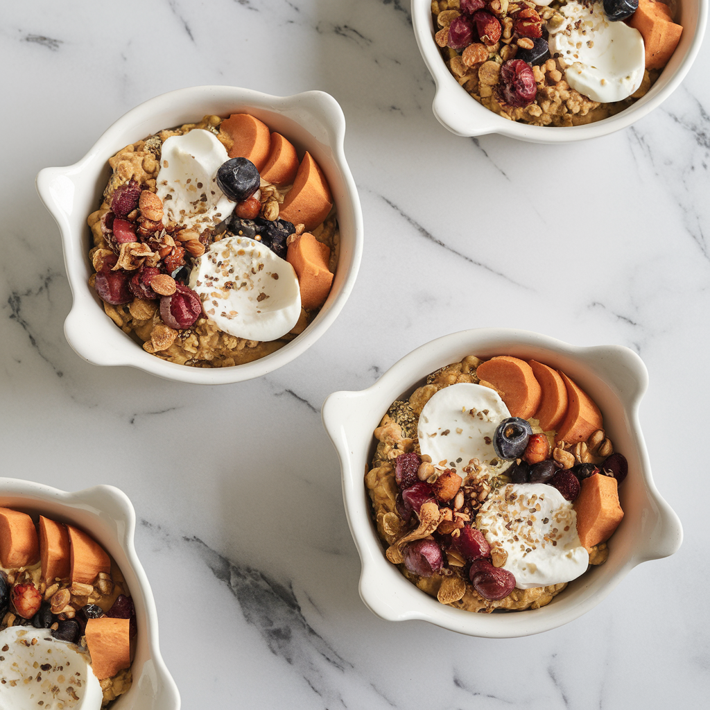 Nutty Tahini & Sweet Potato Breakfast Bowls
