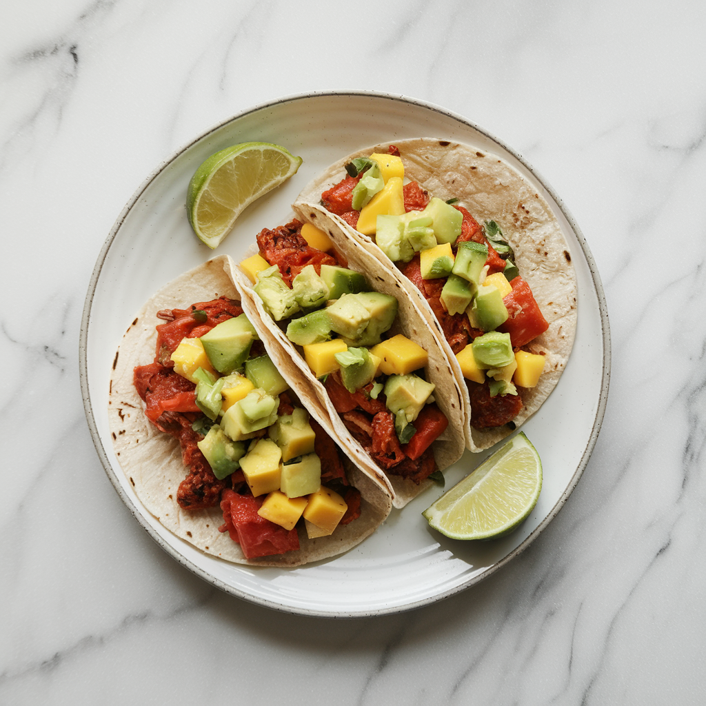 Quick & Easy Spiced Jackfruit Tacos with Mango-Avocado Salsa