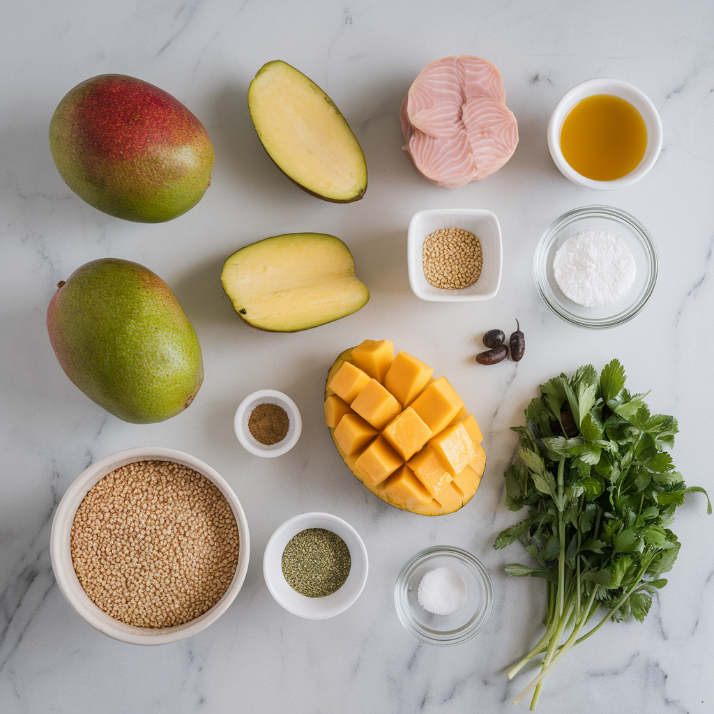 Ingredients for Quick & Easy Tempeh and Mango Stir-Fry with Quinoa