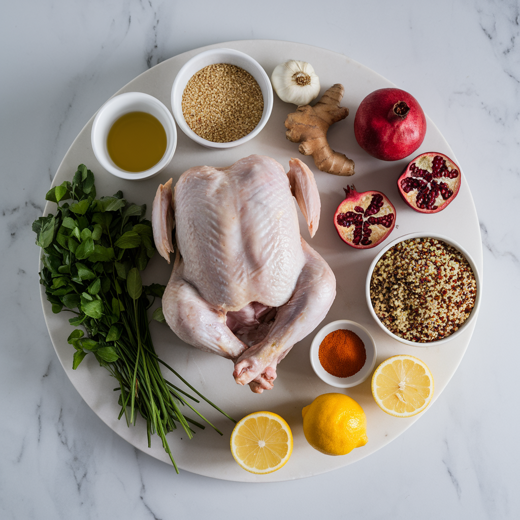 Ingredients for Quick & Easy Turmeric-Spiced Chicken with Quinoa and Pomegranate