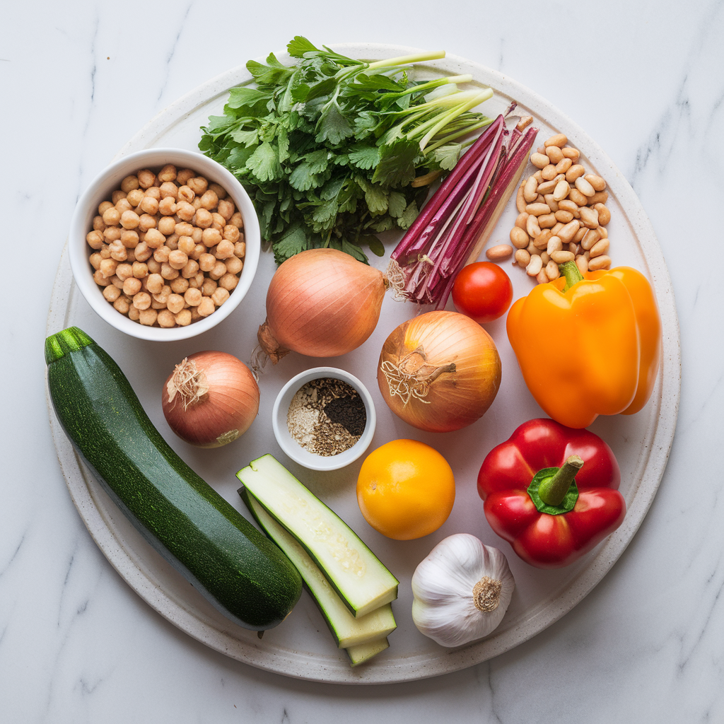 Ingredients for Quick Moroccan Spiced Chickpea & Peanut Stir-Fry