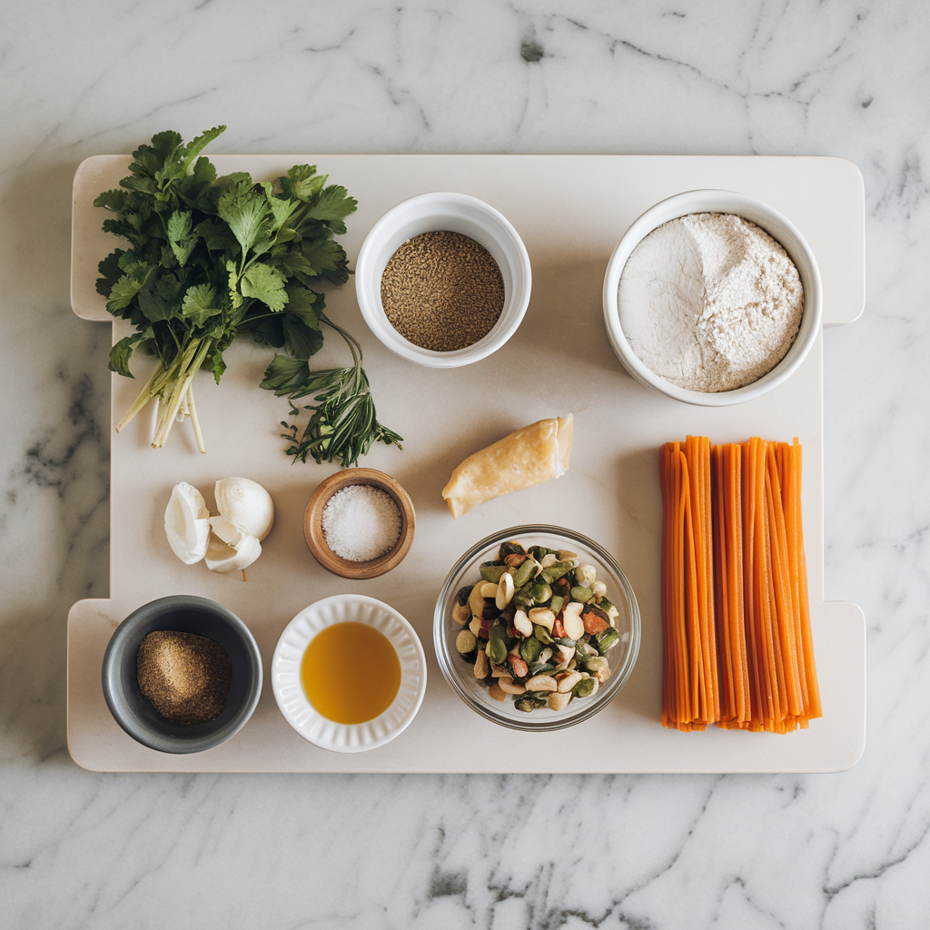 Ingredients for Revamped Vegetable-Stuffed Cannelloni with Creamy Tahini Sauce
