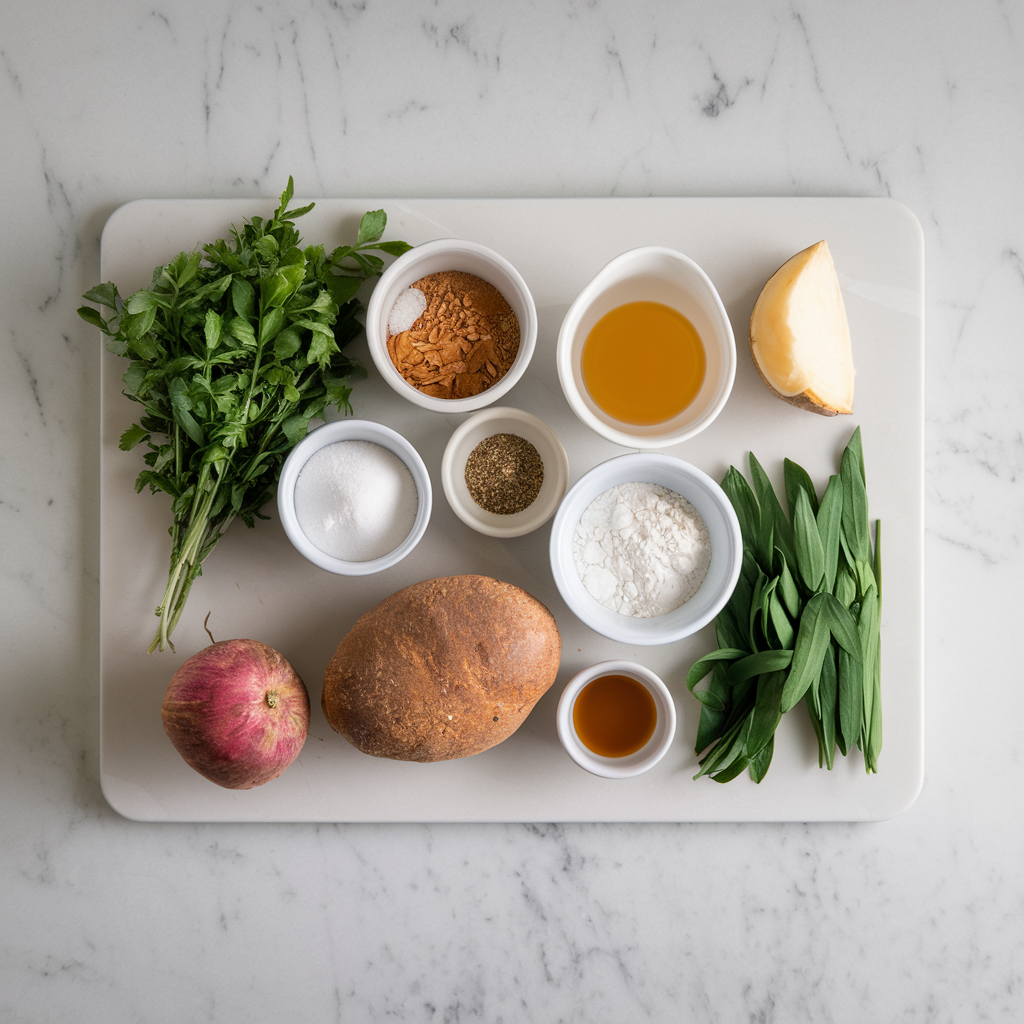 Ingredients for Rustic Almond Flour and Sweet Potato Herb Bread