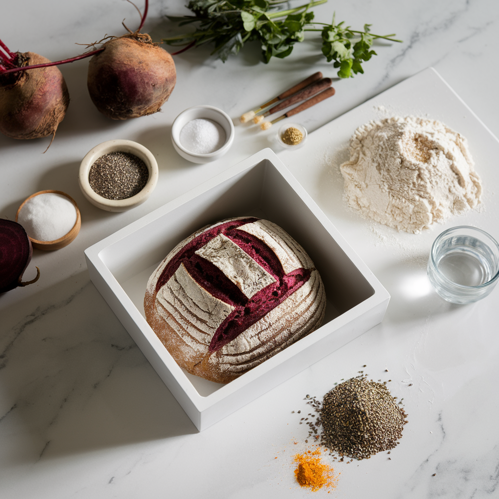 Ingredients for Rustic Beetroot and Chia Seed Bread Rolls: Earthy Flavor Meets Nutrient Density