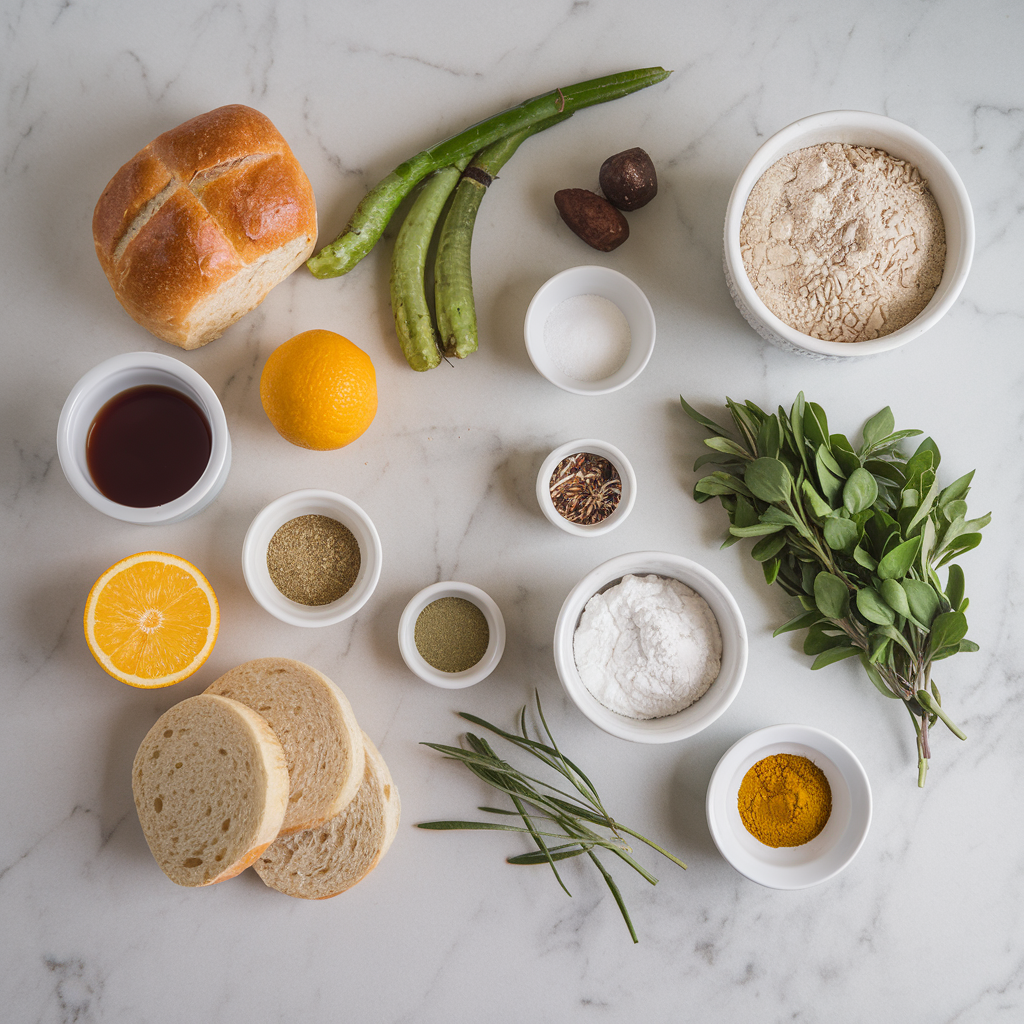 Ingredients for Rustic Mediterranean Olive and Herb Spelt Rolls