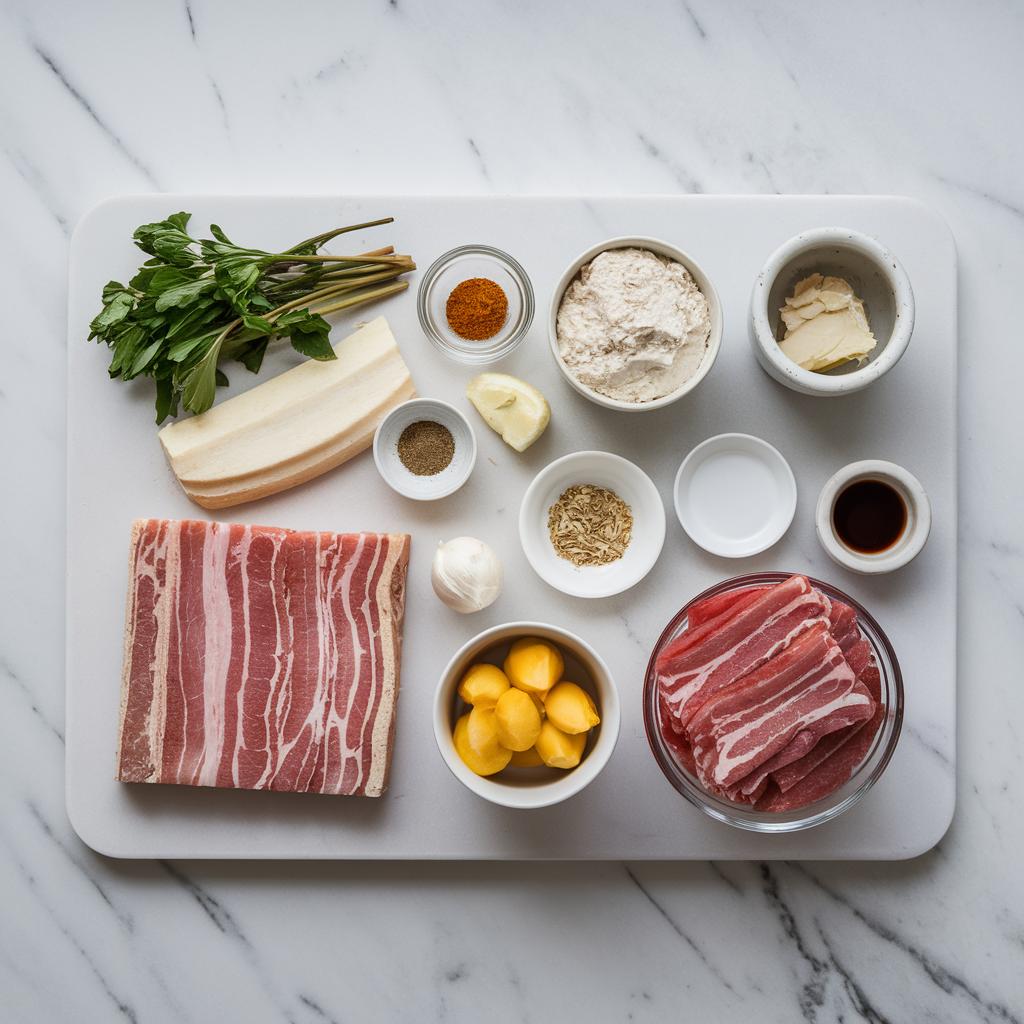 Ingredients for Savory Bacon & Beef Brioche Swirls