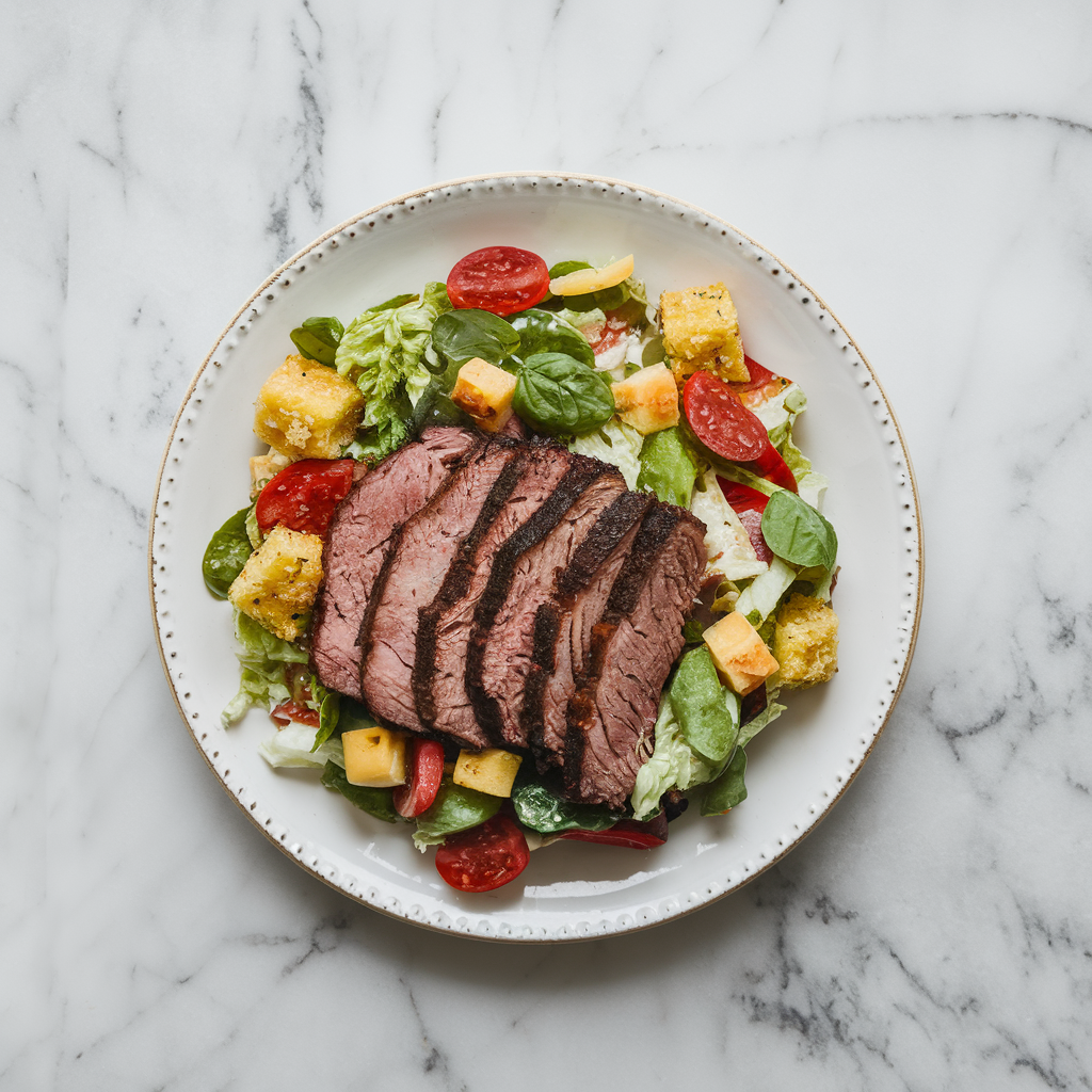 Savory BBQ Brisket & Cornbread Panzanella Salad