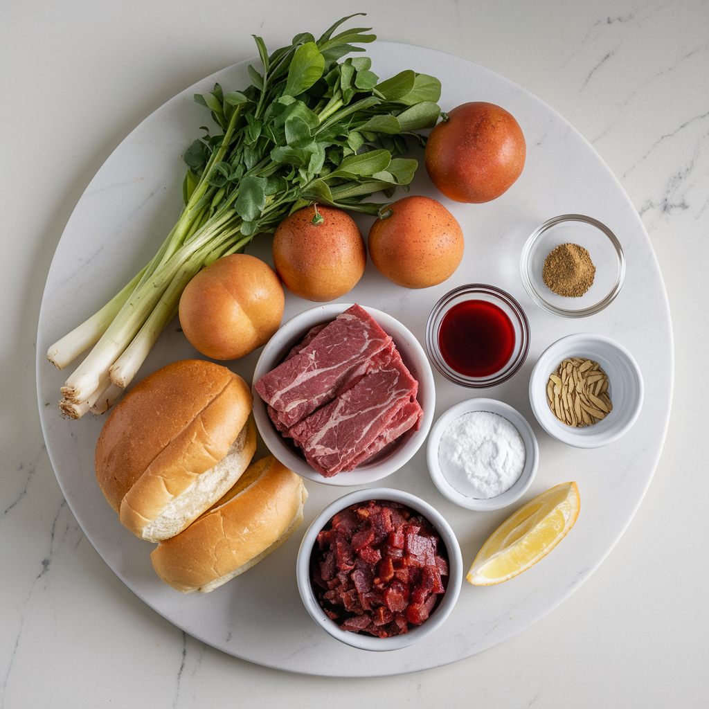Ingredients for Savory Beef and Bacon Jam Smash Sliders