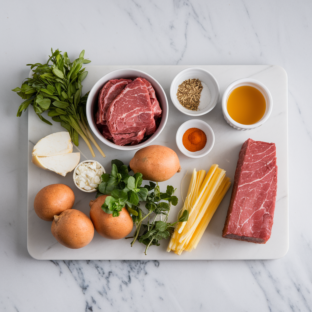 Ingredients for Savory Beef and Cheddar Swirl Bread: The Ultimate Meat Lover's Loaf