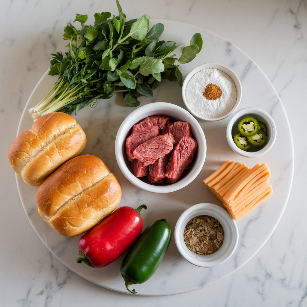Ingredients for Savory Beef-Stuffed Brioche Bombs with Cheesy Jalapeño Drizzle