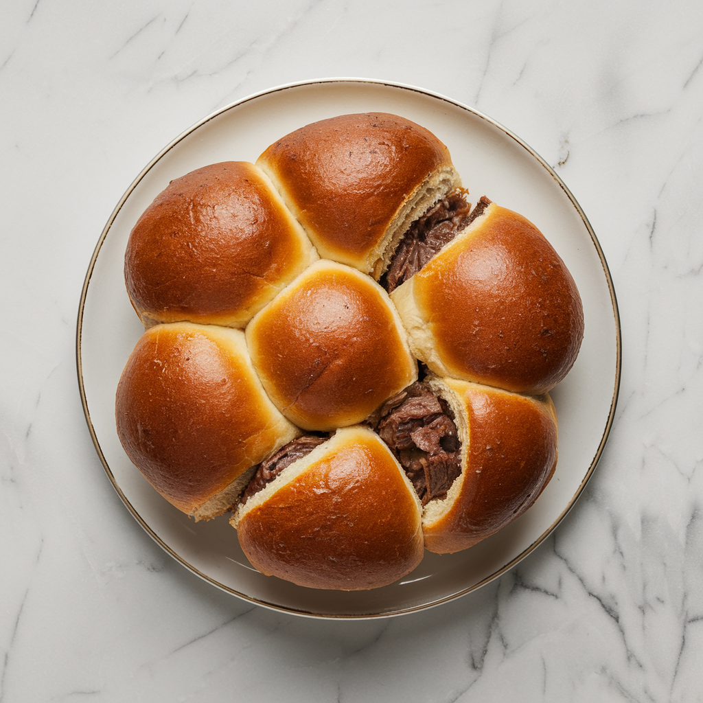 Savory Beef-Stuffed Brioche Rolls with Whiskey Onion Marmalade