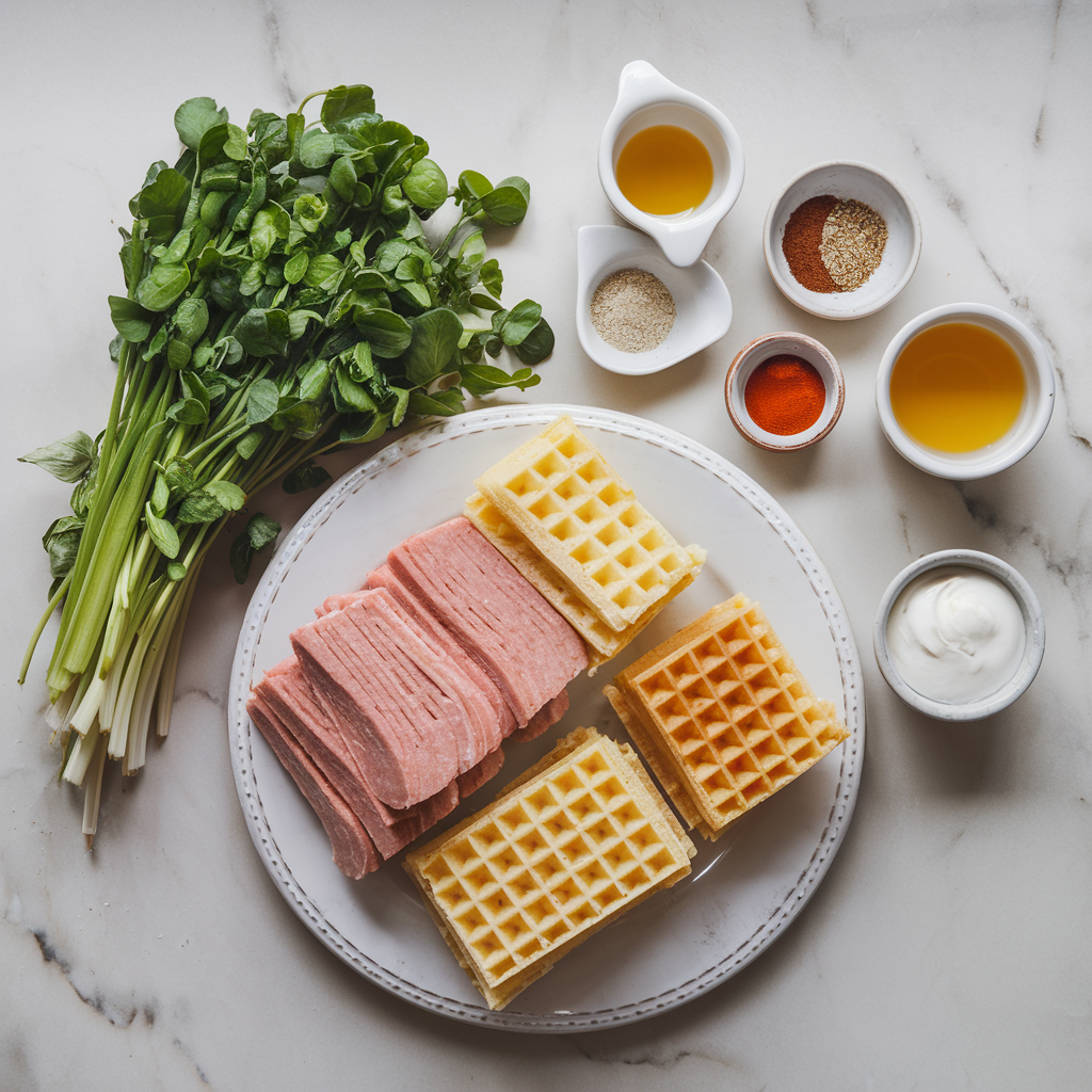 Ingredients for Savory Breakfast Sausage Waffle Sliders