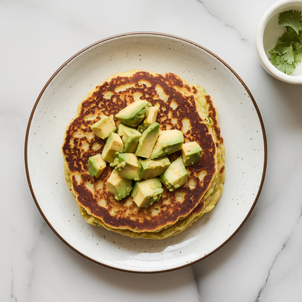 Savory Chickpea Pancakes with Spiced Avocado Salsa
