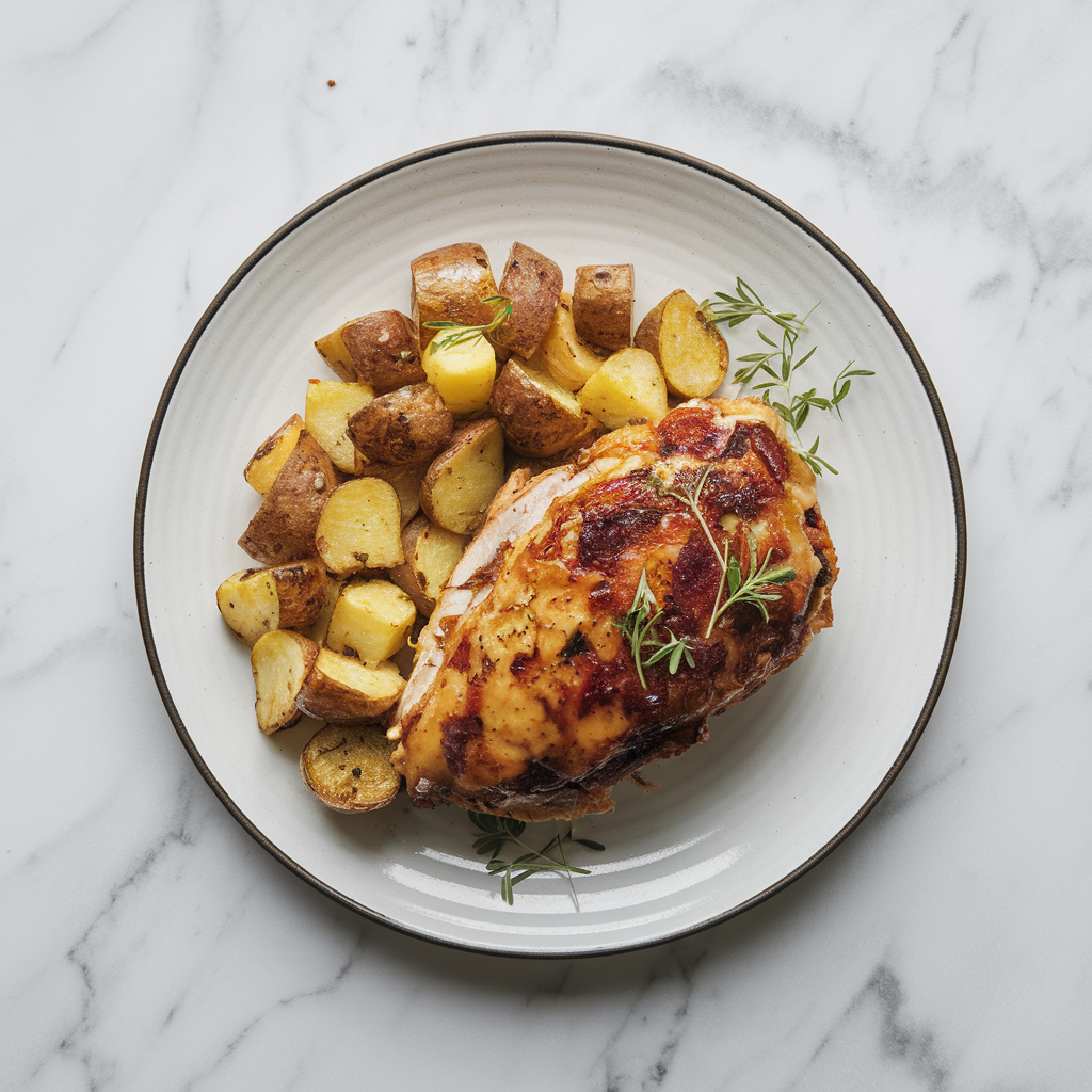 Savory Maple Bacon & Cheddar Stuffed Chicken with Crispy Potato Hash