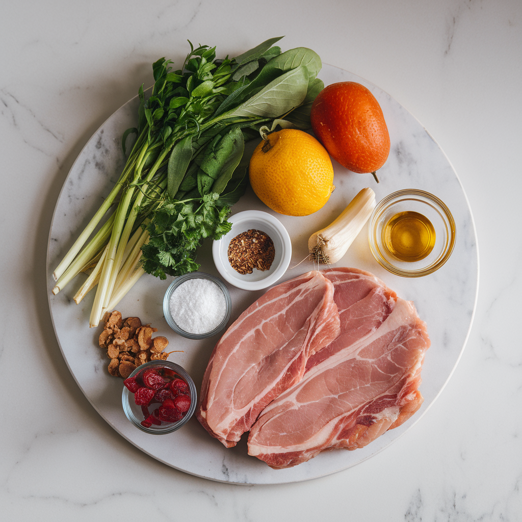 Ingredients for Savory Maple Bacon Pork Chop Skillet